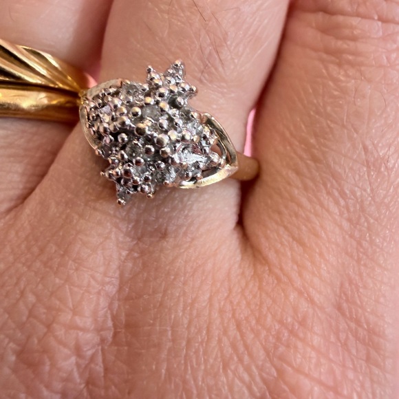 10K Gold Diamond Ring Natural Diamond Ring Promise Ring Gift for Her - Picture 3 of 11